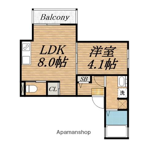 南海電鉄南海本線 浜寺公園駅 徒歩9分 3階建 築2年(1LDK/1階)の間取り写真