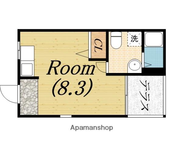 南海電鉄南海本線 湊駅 徒歩4分 1階建 築70年(ワンルーム)の間取り写真