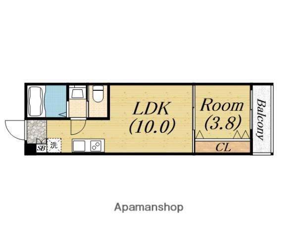ディレットーレ堺東(1LDK/2階)の間取り写真