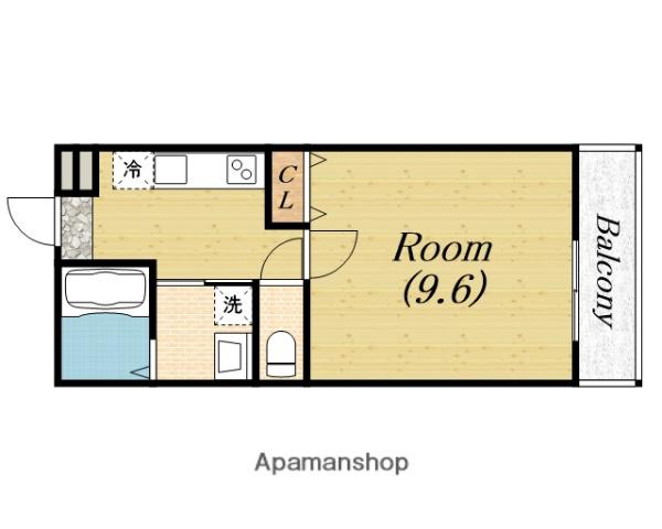 フジパレス堺鳳中町サウス(1K/1階)の間取り写真