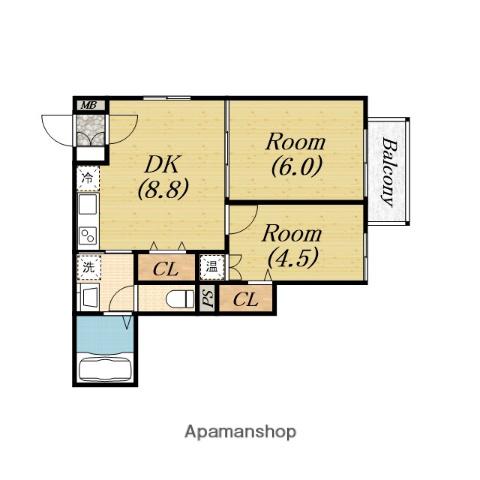 F ASECIA 諏訪ノ森(2DK/1階)の間取り写真