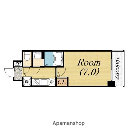 ALIVIS堺浜寺(1K/9階)の間取り写真