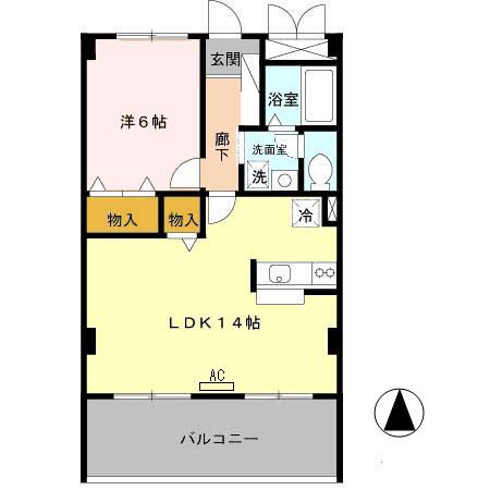 エルロード住吉7号館(1LDK/4階)の間取り写真