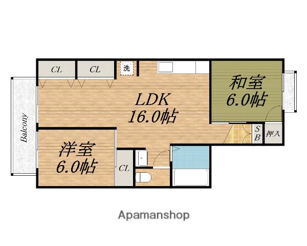 サンセーヌⅠ(2LDK/2階)の間取り写真
