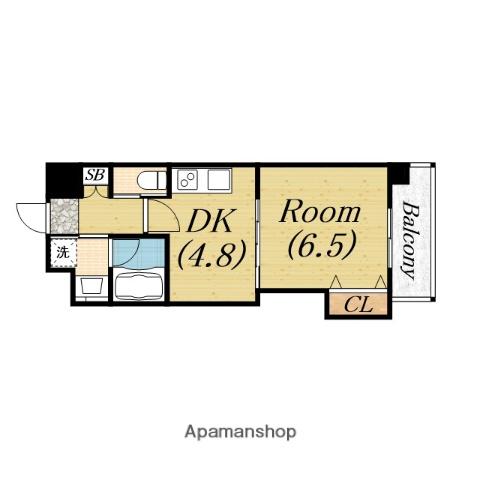 W.O.B.SAKAI(1DK/5階)の間取り写真