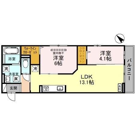 フォンテーヌ(2LDK/1階)の間取り写真