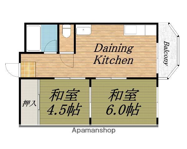 大栄マンション(2DK/2階)の間取り写真