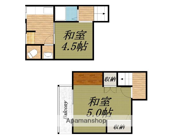 南海電鉄南海本線 石津川駅 徒歩17分 2階建 築56年(2K)の間取り写真