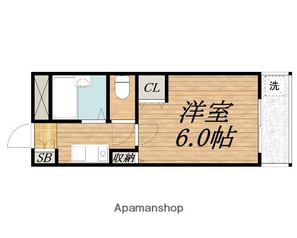 シャルム タガワ(1K/3階)の間取り写真