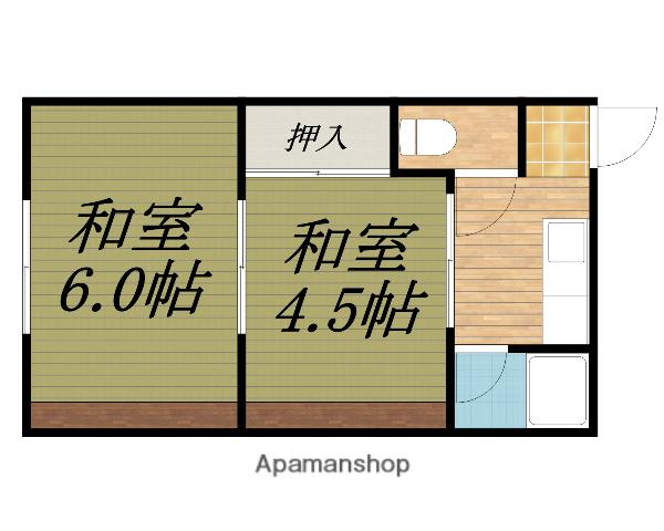 イソミハイツ(2K/2階)の間取り写真
