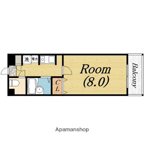 COLLECTION鳳東町(1K/3階)の間取り写真