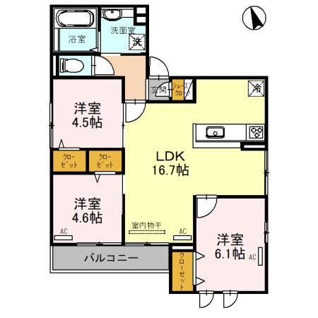 CLASHIST千躰(3LDK/3階)の間取り写真