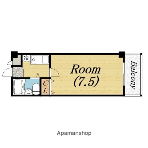 ロイヤルステート津久野(1K/1階)の間取り写真