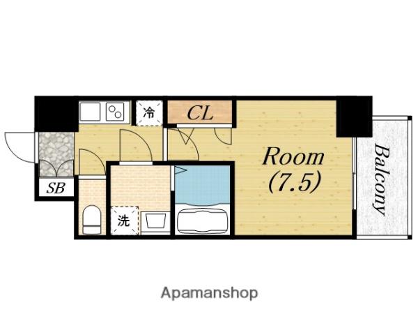 S-RESIDENCE堺浜寺BROAD(1K/5階)の間取り写真