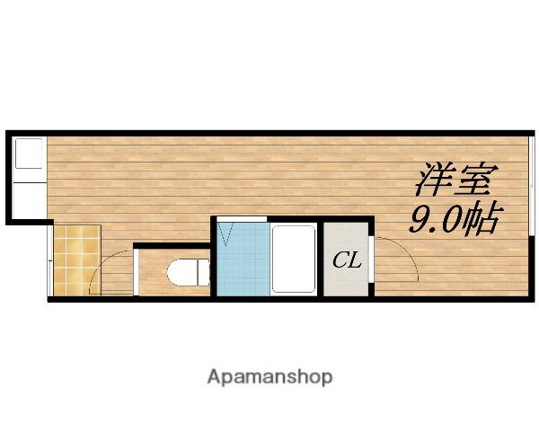 石津アパート(ワンルーム/1階)の間取り写真