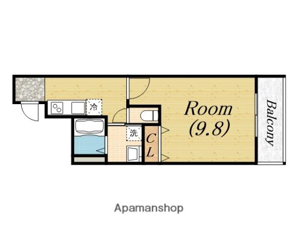 フジパレス上野芝3番館(1K/1階)の間取り写真