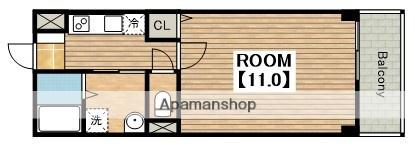 メゾンなか2(1K/1階)の間取り写真