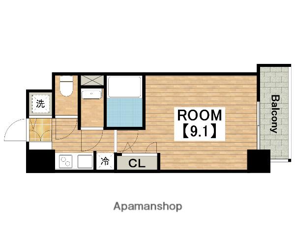 S-RESIDENCE堺ALTKLAS(ワンルーム/11階)の間取り写真