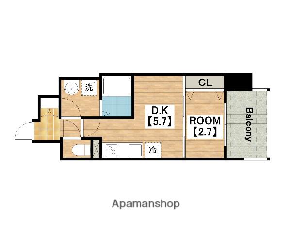 テラ堺市駅前(1DK/1階)の間取り写真
