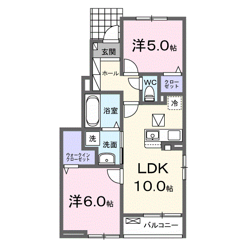 ステーション大美野(2LDK/1階)の間取り写真