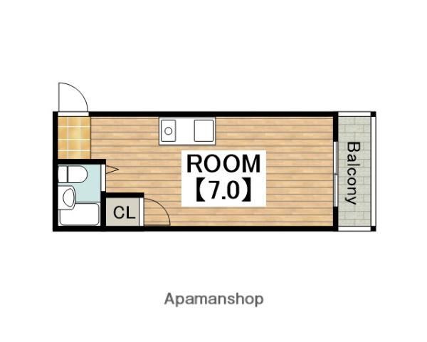 ミューゼス上野芝(ワンルーム/1階)の間取り写真