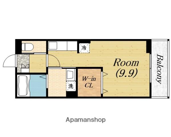 フローラ・香ヶ丘(1K/2階)の間取り写真