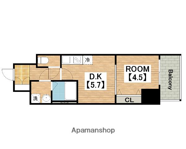 ARCA堺綾之町(1DK/8階)の間取り写真