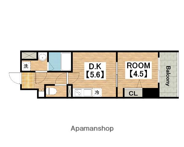 ARCA堺綾之町(1DK/10階)の間取り写真