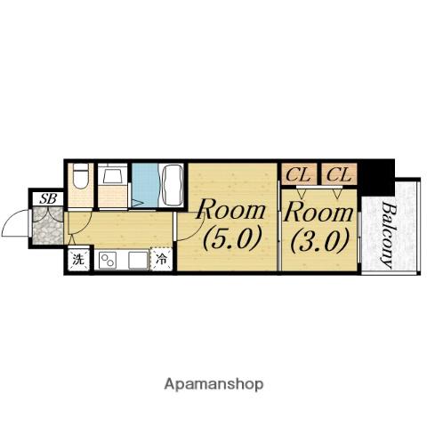 ARTIZA堺(2K/14階)の間取り写真