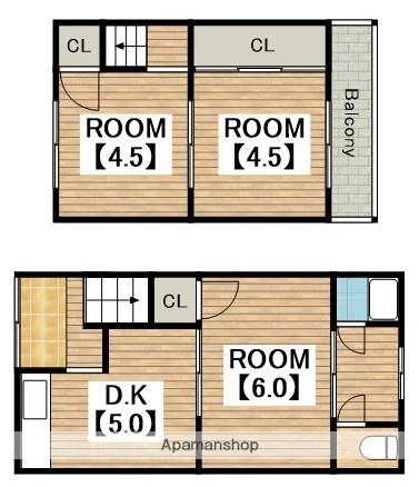 百舌鳥梅北(3DK/1階)の間取り写真