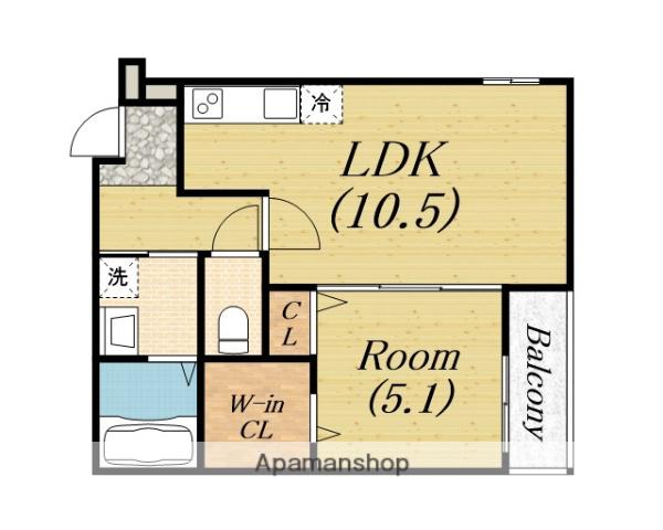 フジパレス百舌鳥駅南5番館(1LDK/2階)の間取り写真