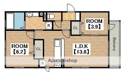 ラディアコート(2LDK/3階)の間取り写真