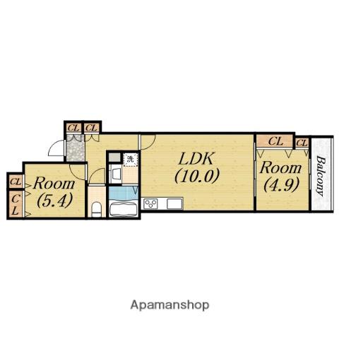 CASA CALMA菱木(2LDK/2階)の間取り写真