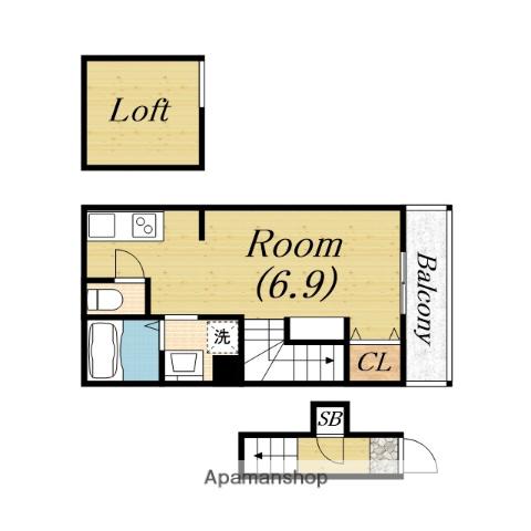 あんしんプラス草部08-6001(ワンルーム/2階)の間取り写真