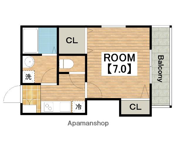 ハピネスコート堺香ヶ丘(1K/1階)の間取り写真