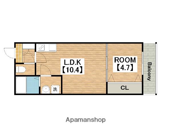 TKアンバーコート浜寺Ⅲ(1LDK/3階)の間取り写真
