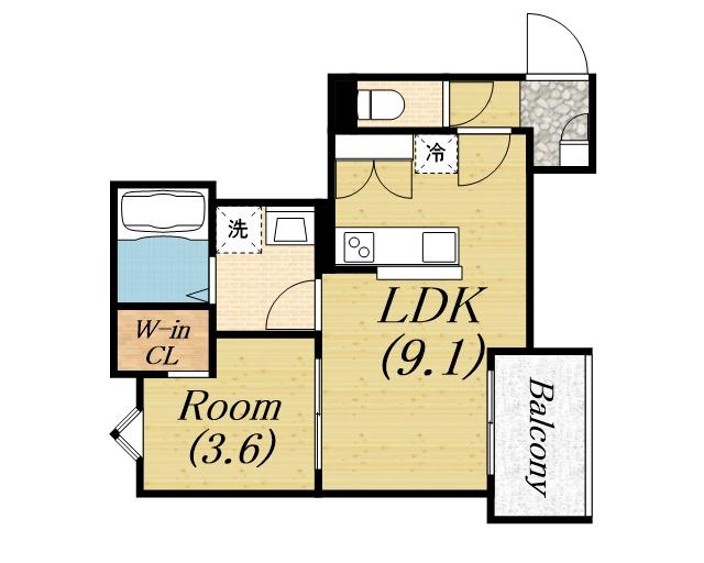 REGALEST 三国ヶ丘(1LDK/3階)の間取り写真