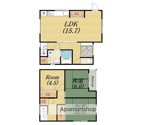 大阪府堺市西区 2階建 築49年(ワンルーム)の間取り写真