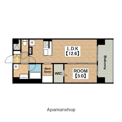 フェリスシエロ堺(1LDK/10階)の間取り写真