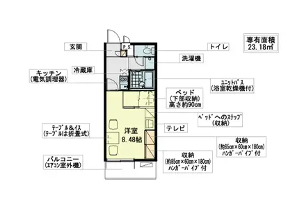 レオパレス打田(1K/2階)の間取り写真