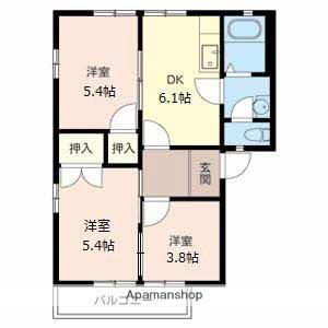 和歌山線 岩出駅 徒歩30分 2階建 築28年(3DK/2階)の間取り写真