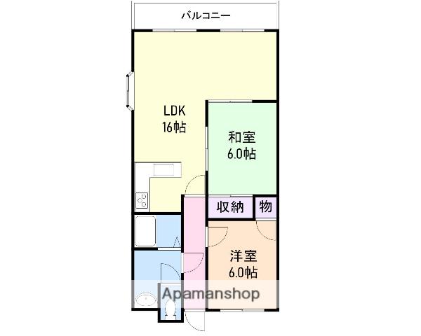 和歌山線 下井阪駅 徒歩7分 3階建 築29年(2LDK/2階)の間取り写真