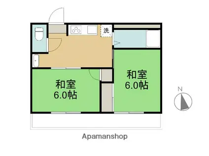 和歌山電鐵貴志川線 貴志駅 徒歩6分 2階建 築31年(2DK/2階)の間取り写真