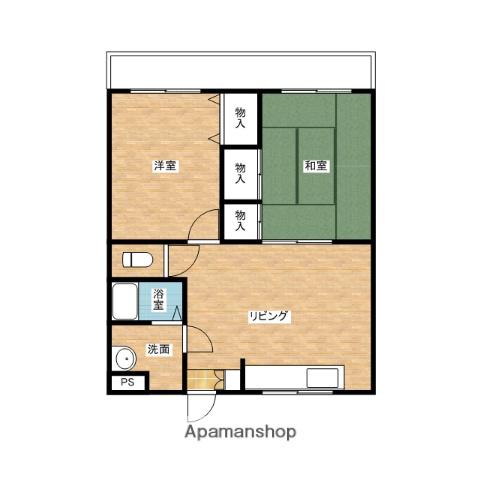 和歌山県岩出市 2階建 築35年(2LDK/1階)の間取り写真