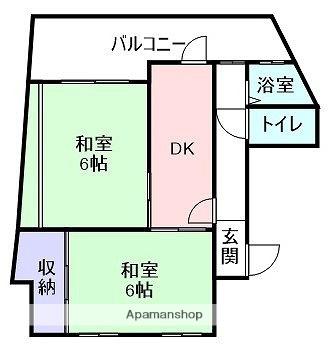 ハイム中井阪(2DK/4階)の間取り写真