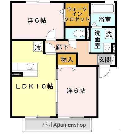 和歌山線 岩出駅 徒歩45分 2階建 築22年(2LDK/2階)の間取り写真