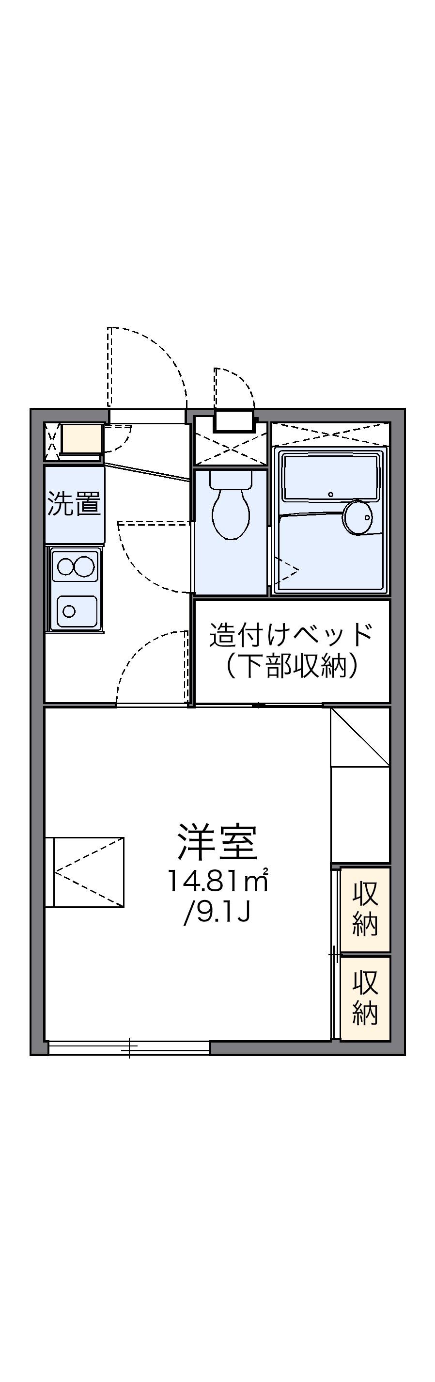 レオパレスUNI(1K/2階)の間取り写真