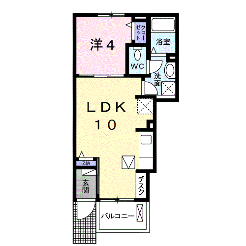 セボージャ(1LDK/1階)の間取り写真