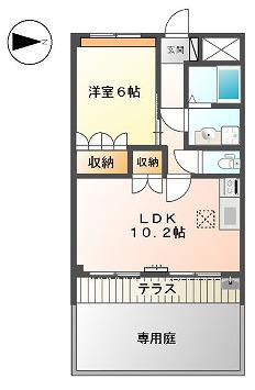 和歌山線 打田駅 徒歩10分 2階建 築13年(1LDK/1階)の間取り写真