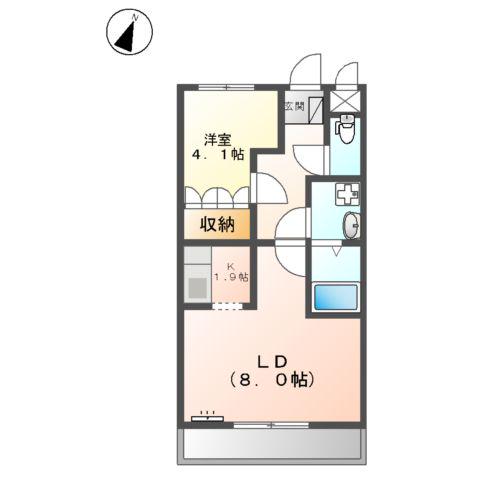 紀勢本線 海南駅 バス乗車時間：18分 野上厚生病院バス停で下車 徒歩5分 2階建 築17年(1LDK/2階)の間取り写真